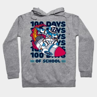 100 days of school typography featuring Astronauts dabbing on a rocket #1 Hoodie